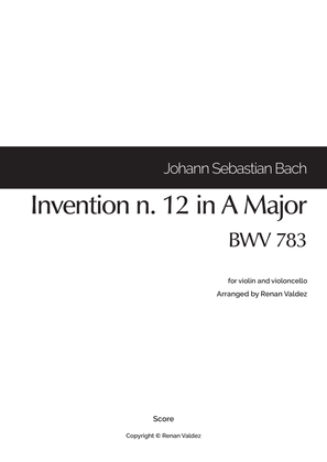 Invention n. 12 in A Major, BWV 783 (for violin and violoncello)
