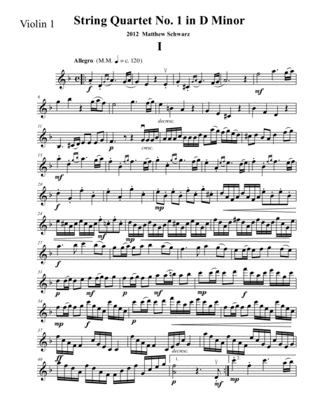 String Quartet 1 in D Minor - First Violin image number null