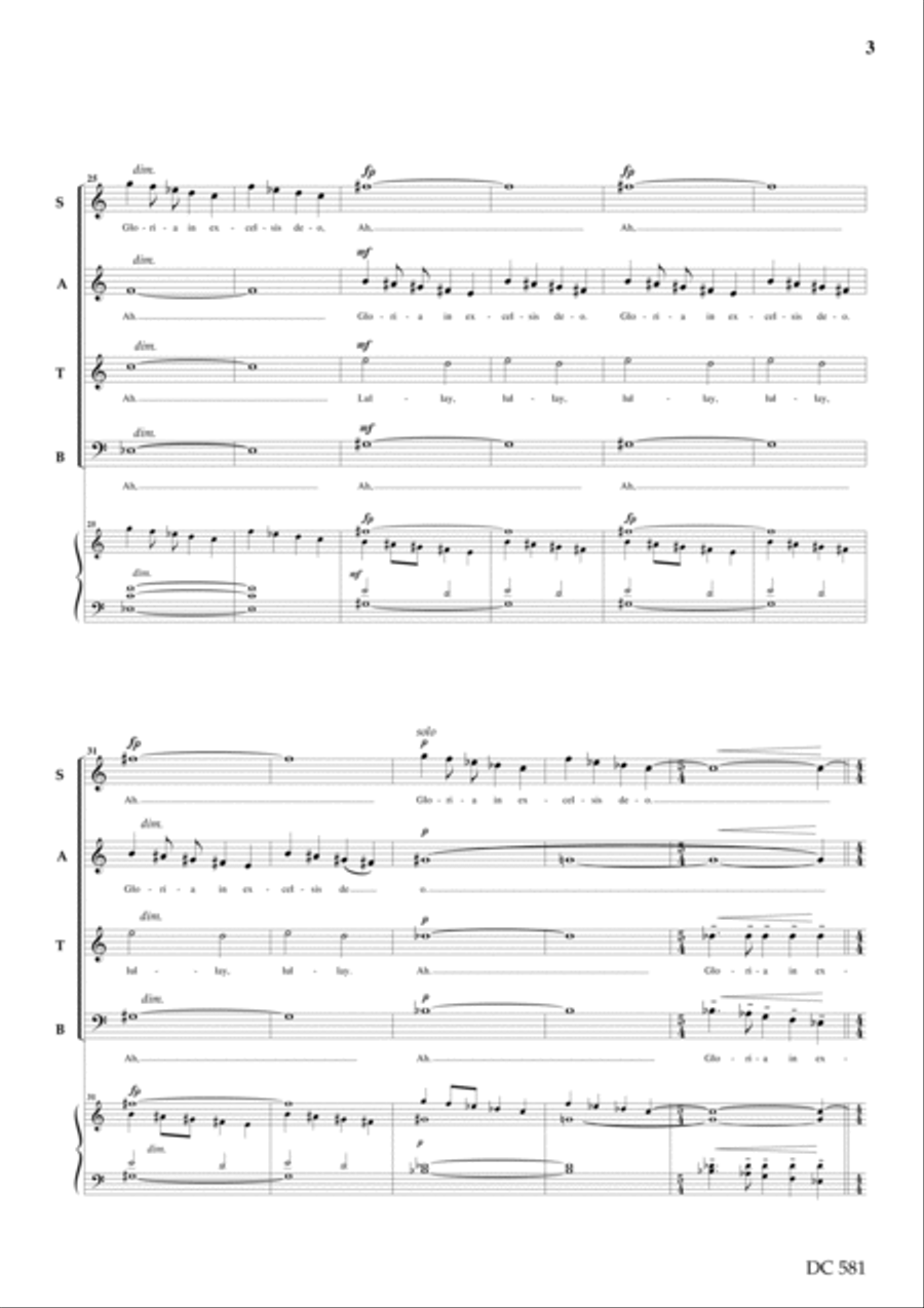 Christmas Lullaby 4-Part scores gallery preview page 3