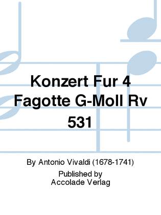 Konzert Für 4 Fagotte G-Moll Rv 531