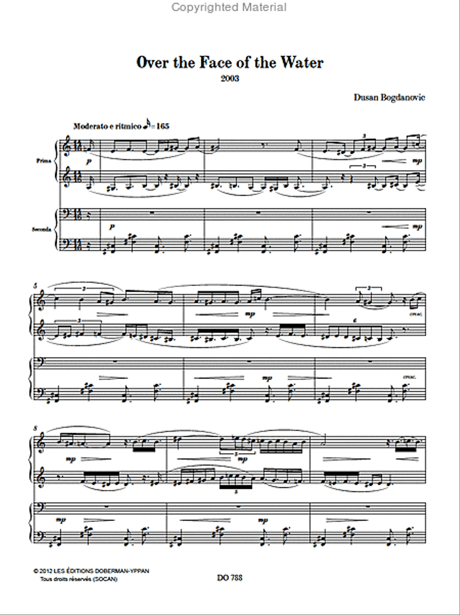 Over the Face of the Water Piano Duet scores gallery preview page 2