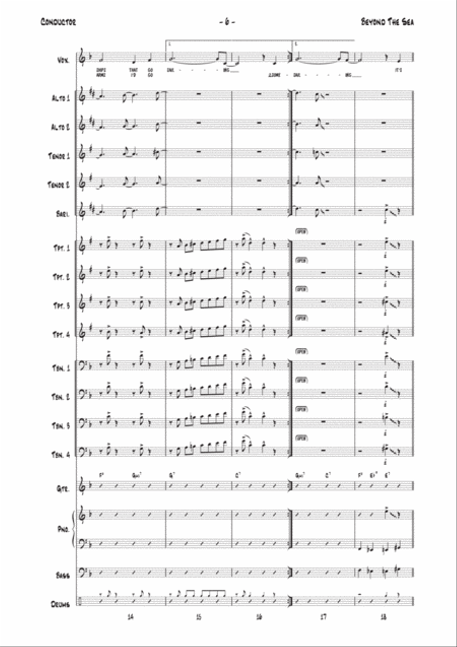 Beyond The Sea Beyond The Sea Jazz Ensemble scores gallery preview page 6