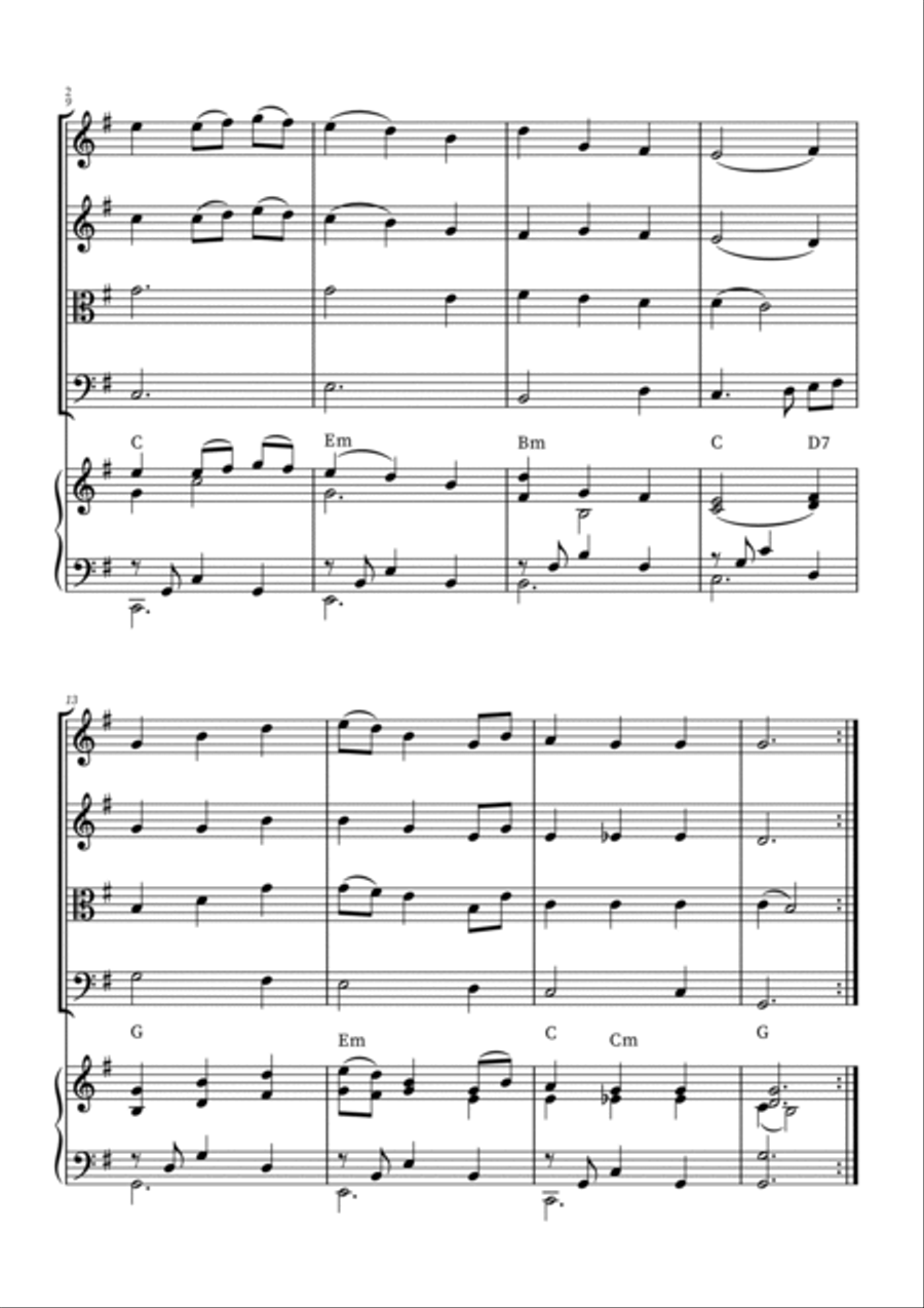 Be Thou My Vision - String Quartet or Ensemble (Optional Piano Accompaniment) String Quartet scores gallery preview page 2