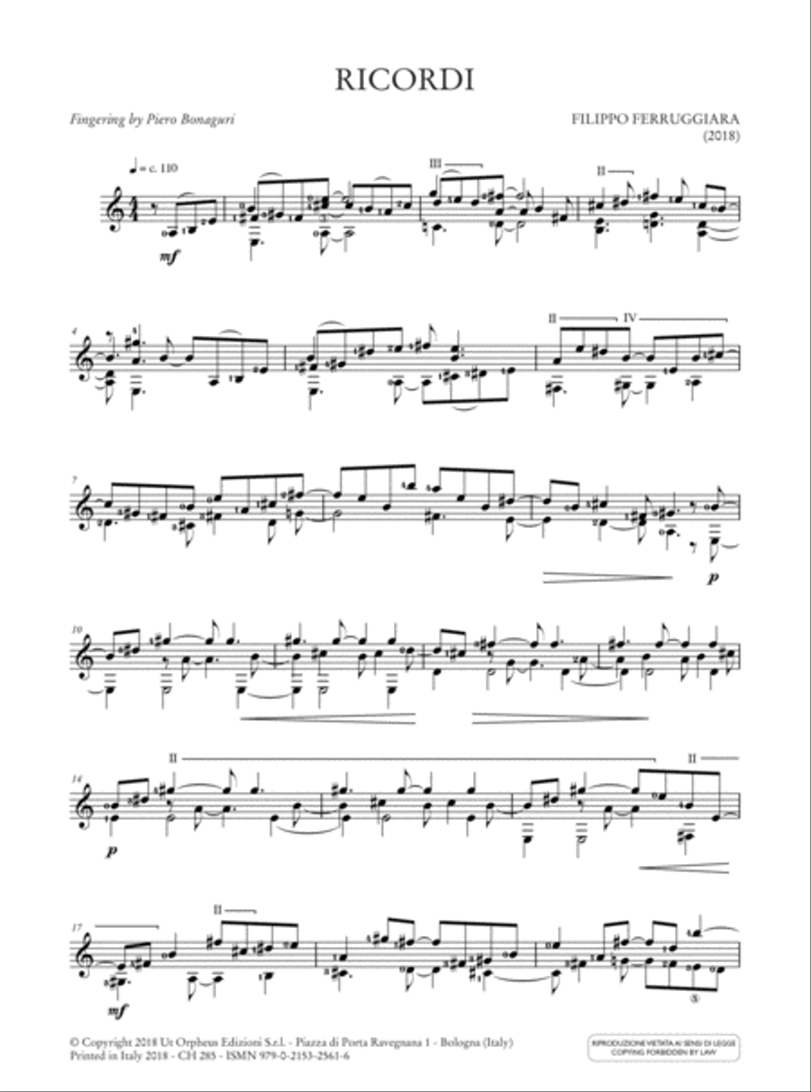 Homage to Castelnuovo-Tedesco. An Anthology of Contemporary Music for Guitar (Ferruggiara, Mandonico, Reghezza, Simoni, Spazzoli, Ugoletti) Acoustic Guitar scores gallery preview page 2