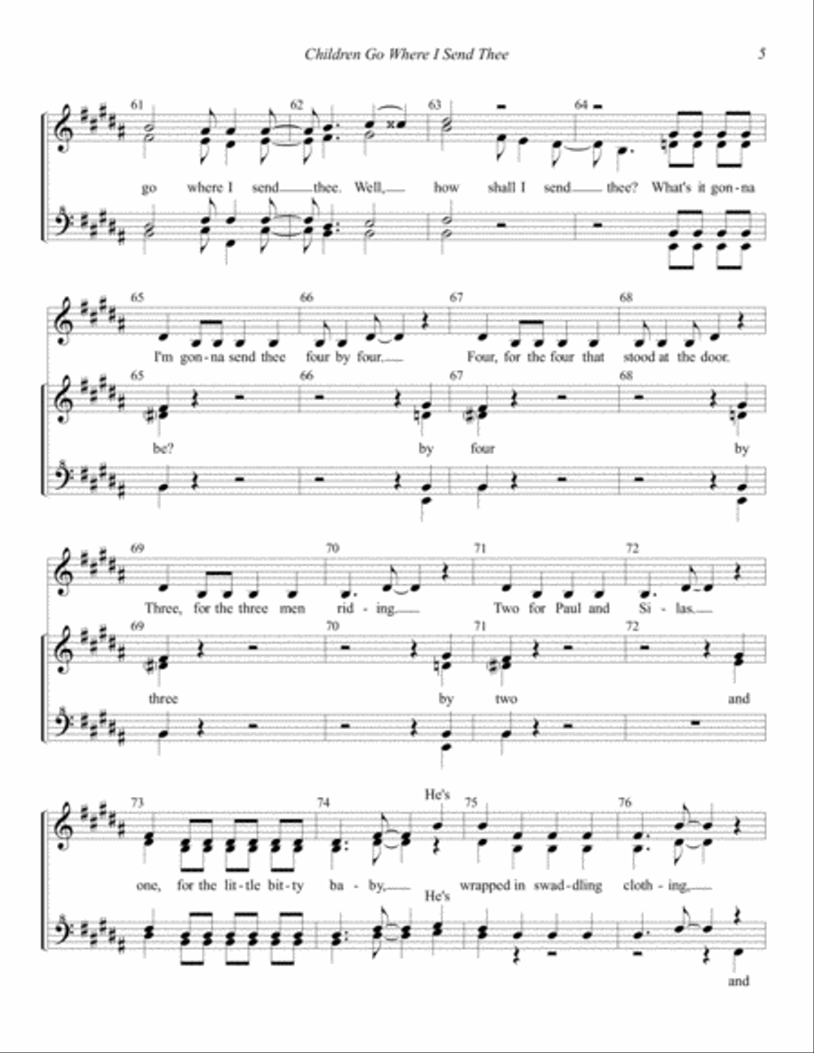 Children Go Where I Send Thee SSAA scores gallery preview page 5