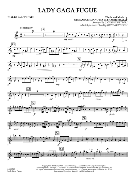 Lady Gaga Fugue - Eb Alto Saxophone 1