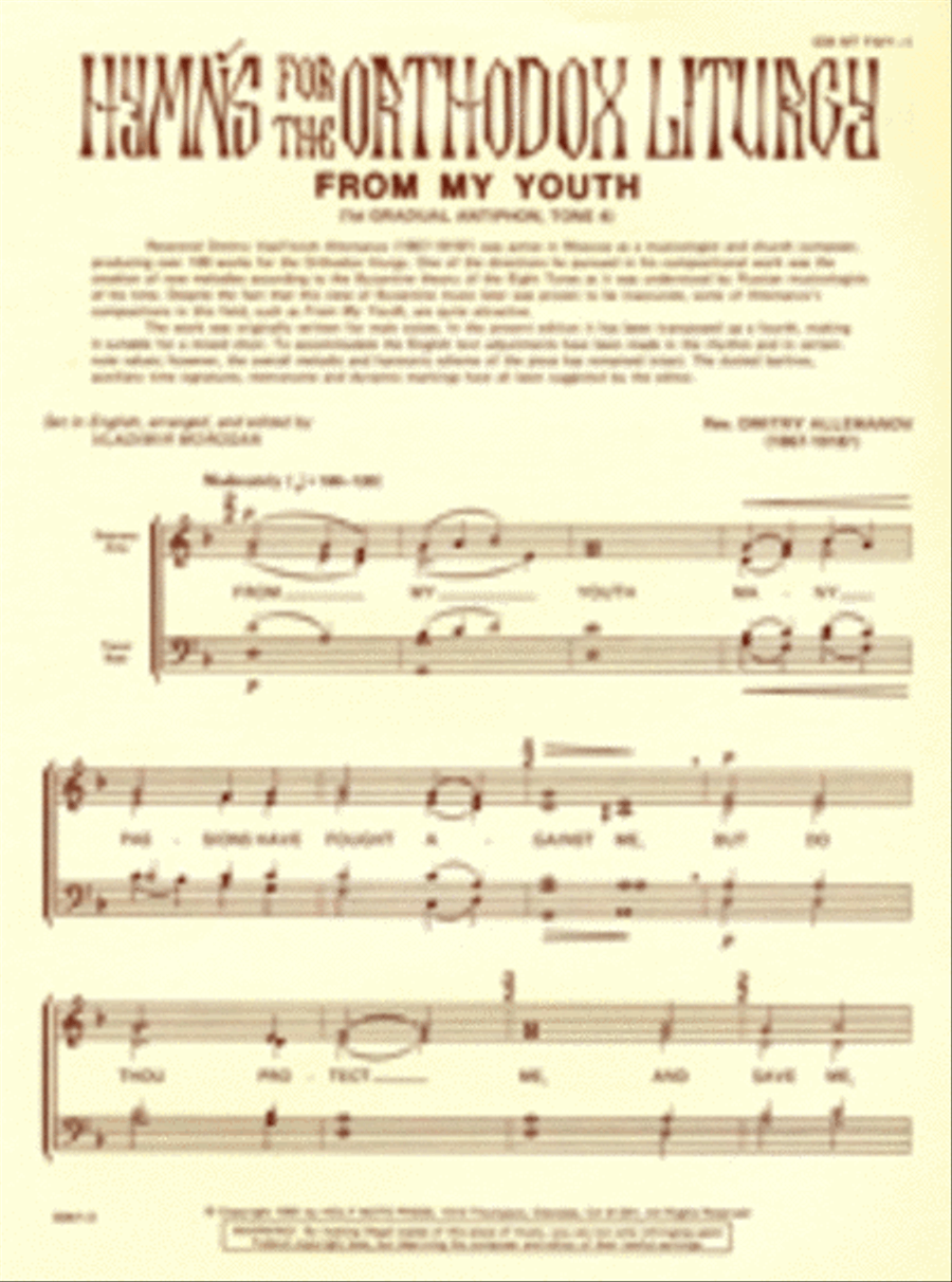From My Youth From My Youth 4-Part scores gallery preview page 1