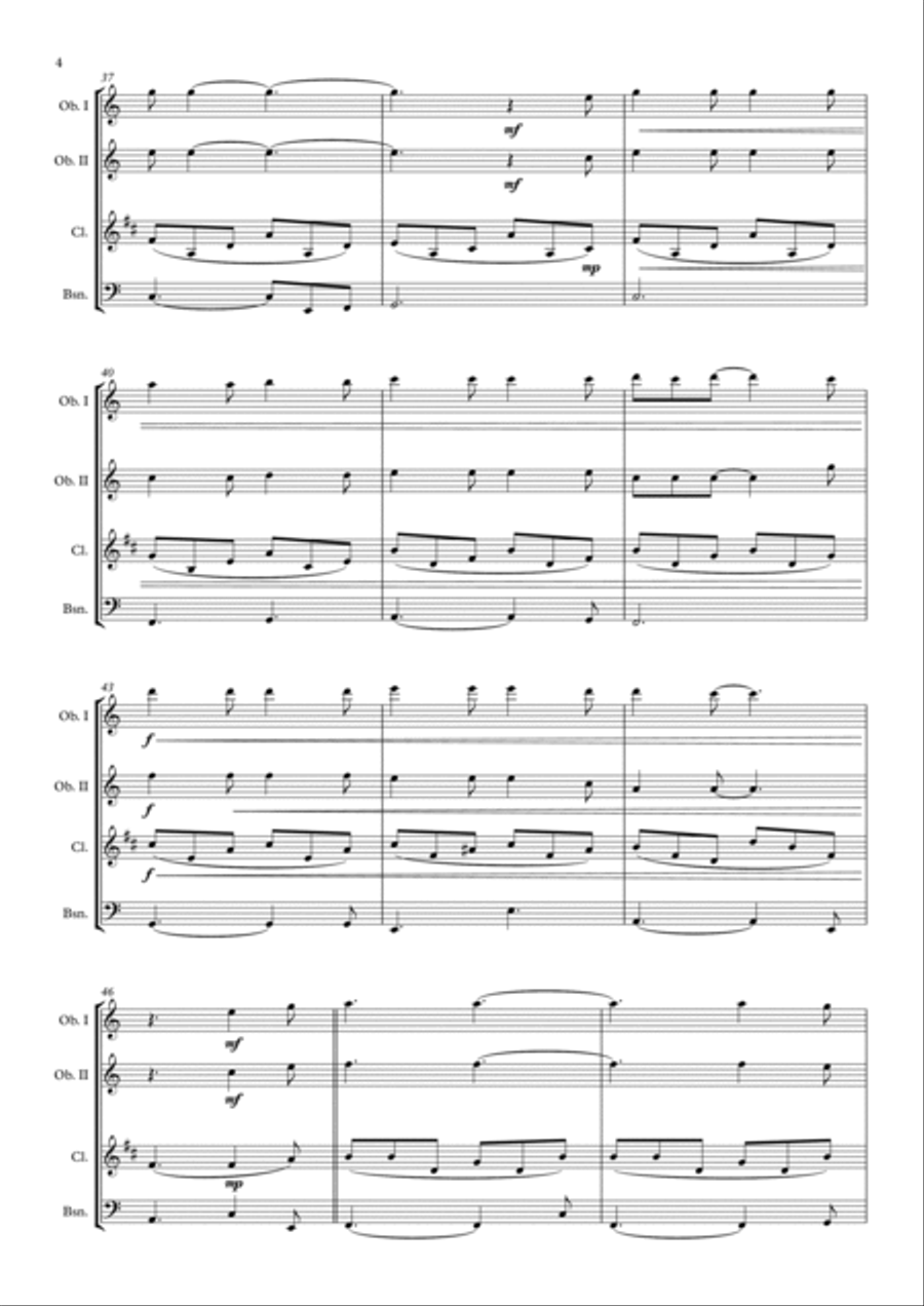 Hallelujah Hallelujah Woodwind Quartet scores gallery preview page 4