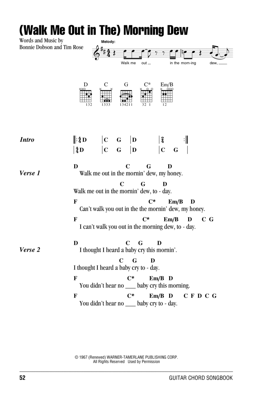 (Walk Me Out In The) Morning Dew Acoustic Guitar scores gallery preview page 1