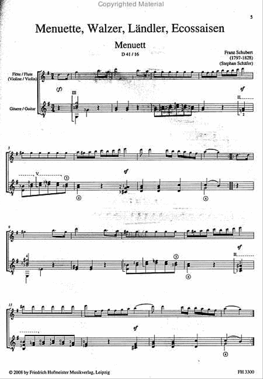 Menuette, Walzer, Ländler, Ecossaisen Flute scores gallery preview page 2