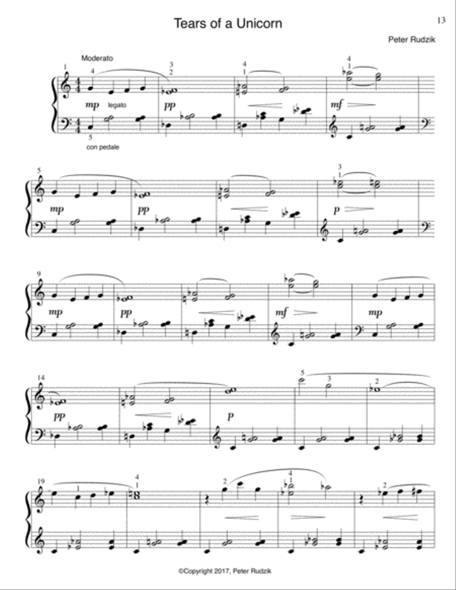 Tears of a Unicorn Easy Piano scores gallery preview page 2