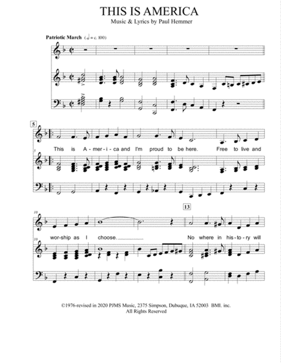 This is America - vocal-piano sheet music image number null
