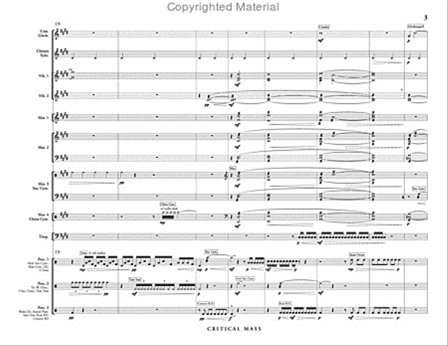 Critical Mass (score & parts) Percussion Ensemble scores gallery preview page 4