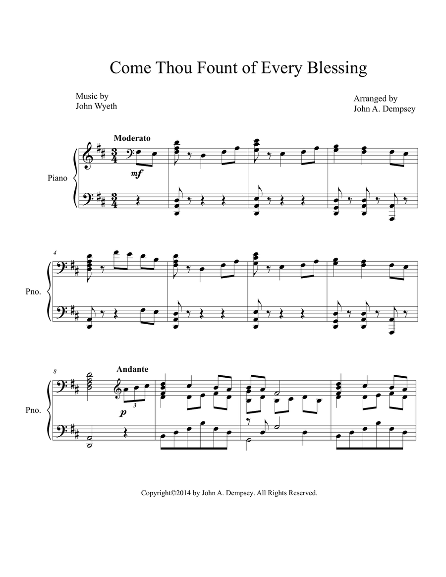 Come Thou Fount of Every Blessing (Piano Solo) Piano Solo scores gallery preview page 3