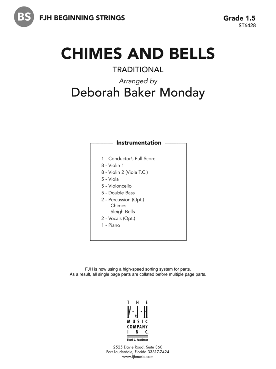 Chimes and Bells: Score Chimes and Bells: Score String Orchestra scores gallery preview page 1