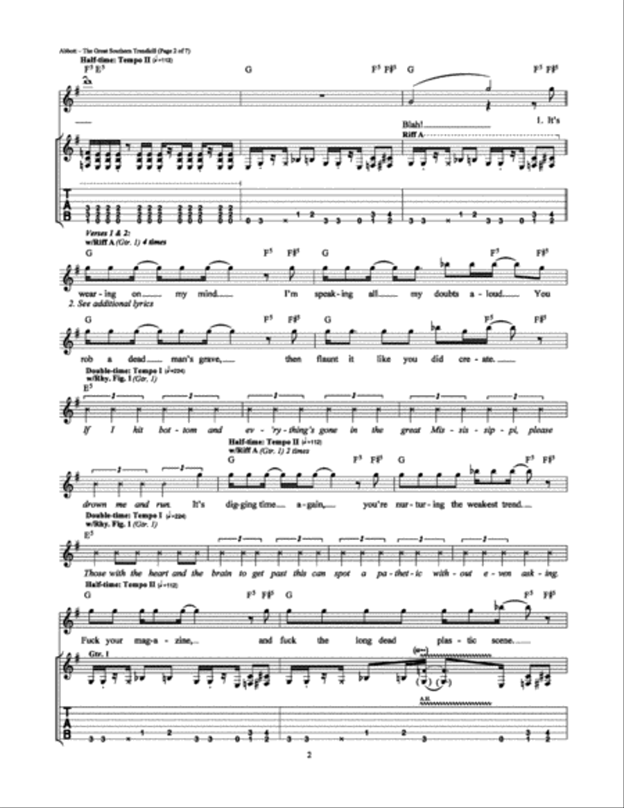 The Great Southern Trendkill Electric Guitar scores gallery preview page 2