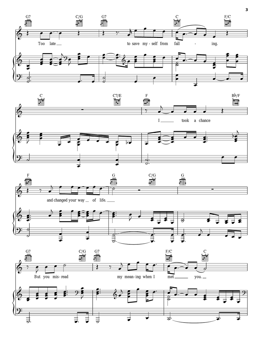 Don't Let The Sun Go Down On Me Acoustic Guitar scores gallery preview page 3