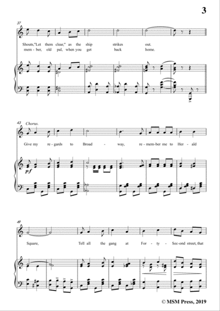 George M. Cohan-Give My Regards to Broadway,in C Major,for Voice and Piano Voice Solo scores gallery preview page 5