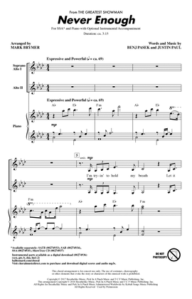 Never Enough (from The Greatest Showman) (arr. Mark Brymer)