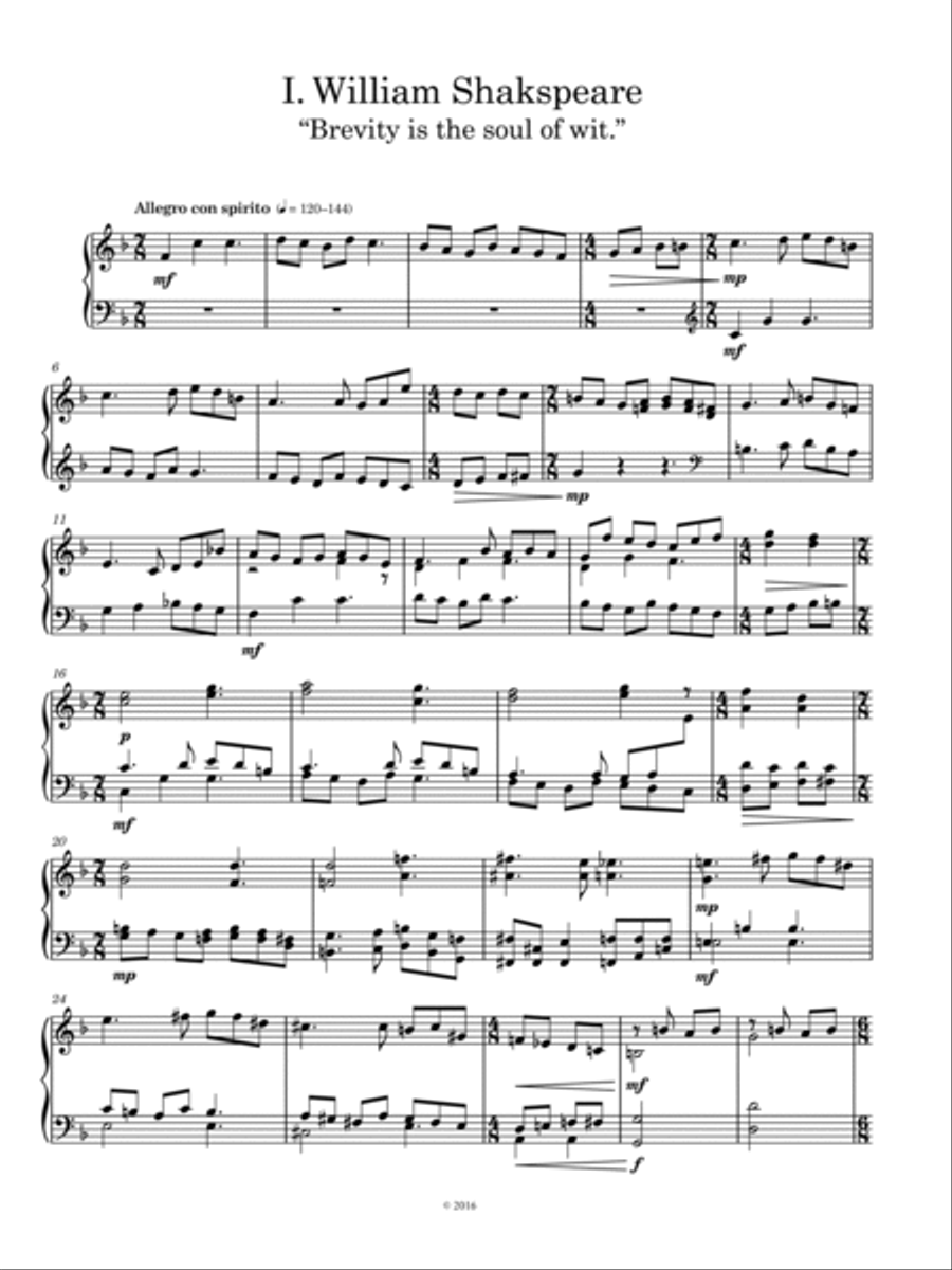 6 Character Pieces in Search of an Author Piano Solo scores gallery preview page 4