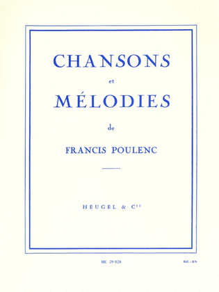Book cover for Poulenc Francis Chansons Et Melodies Medium Voice & Piano Book