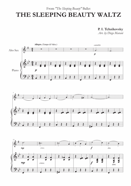 The Sleeping Beauty Waltz for Alto Saxophone and Piano image number null