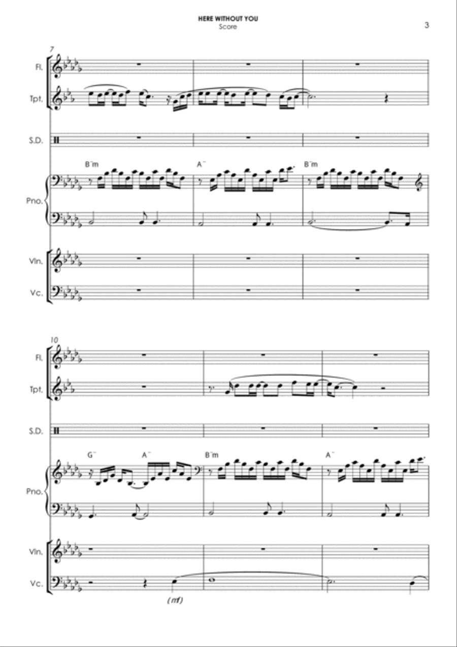 Here Without You Small Ensemble scores gallery preview page 3
