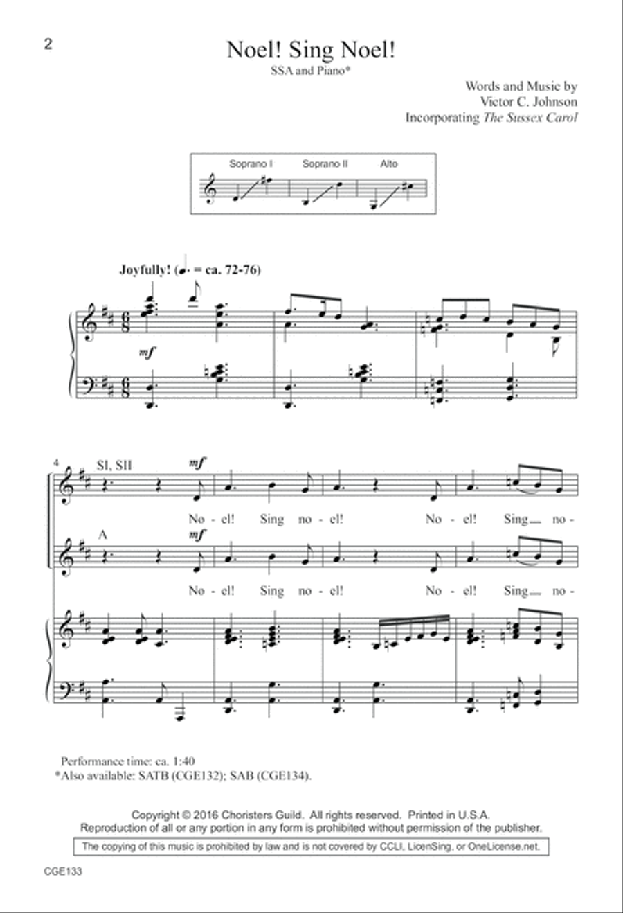 Noel! Sing Noel! (SSA) SSA scores gallery preview page 3