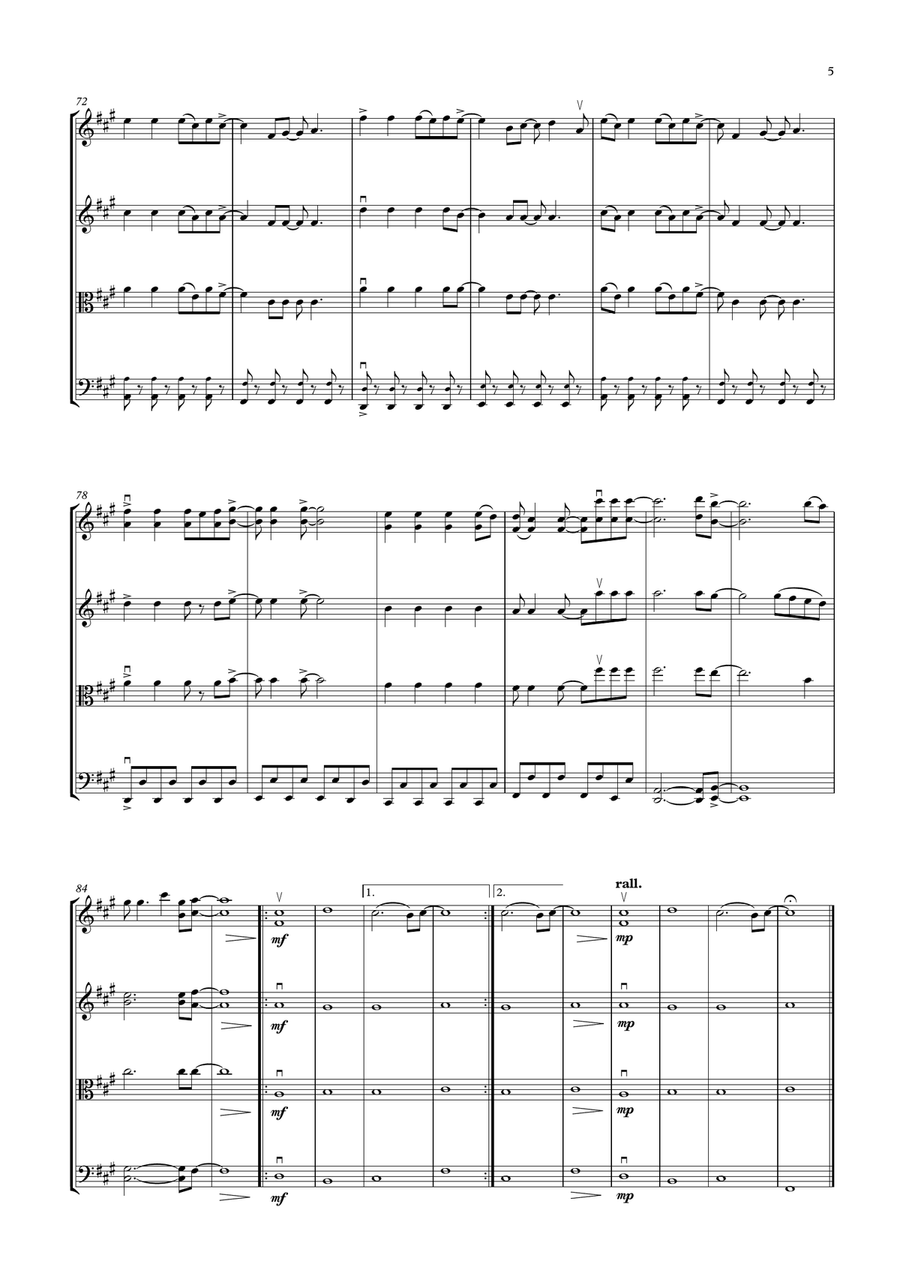 Viva La Vida String Quartet scores gallery preview page 5