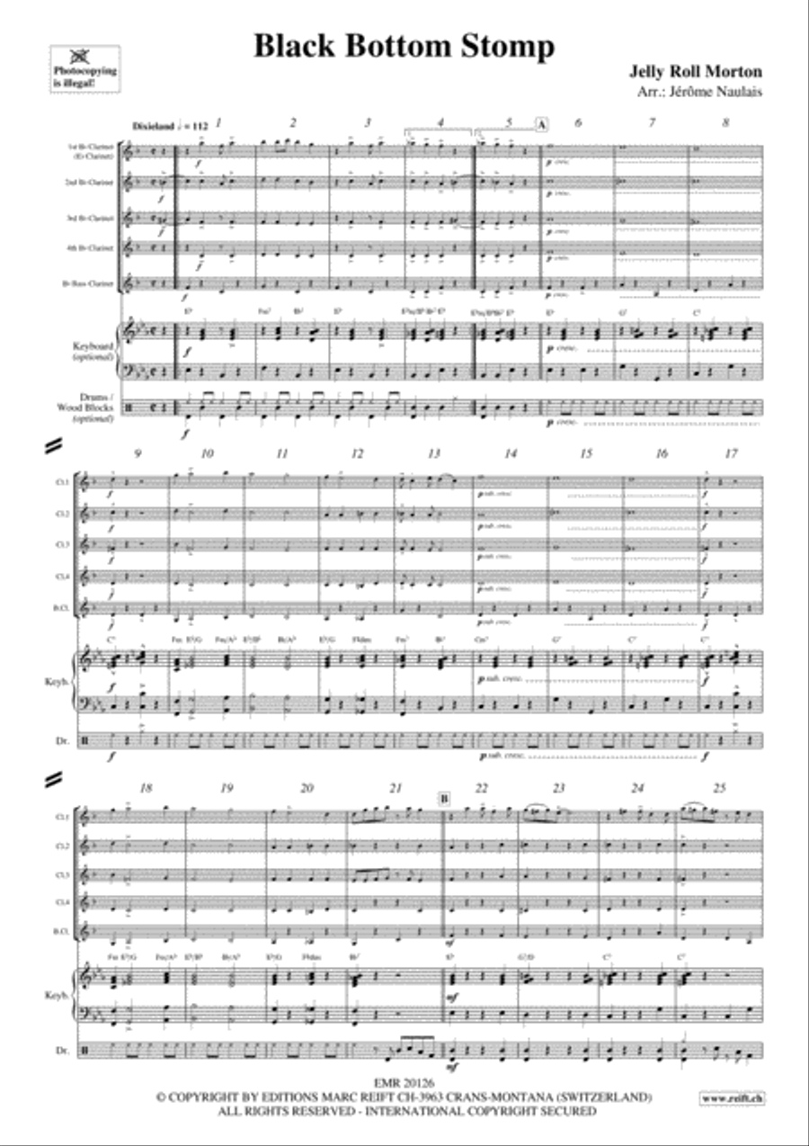 Black Bottom Stomp Clarinet Quintet scores gallery preview page 3