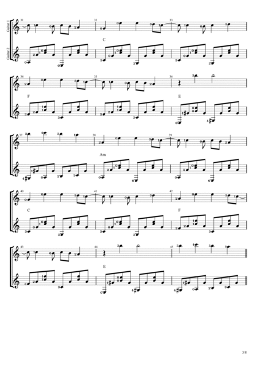 Fallin Guitar Solo scores gallery preview page 3