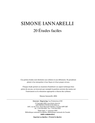 Book cover for 20 études faciles