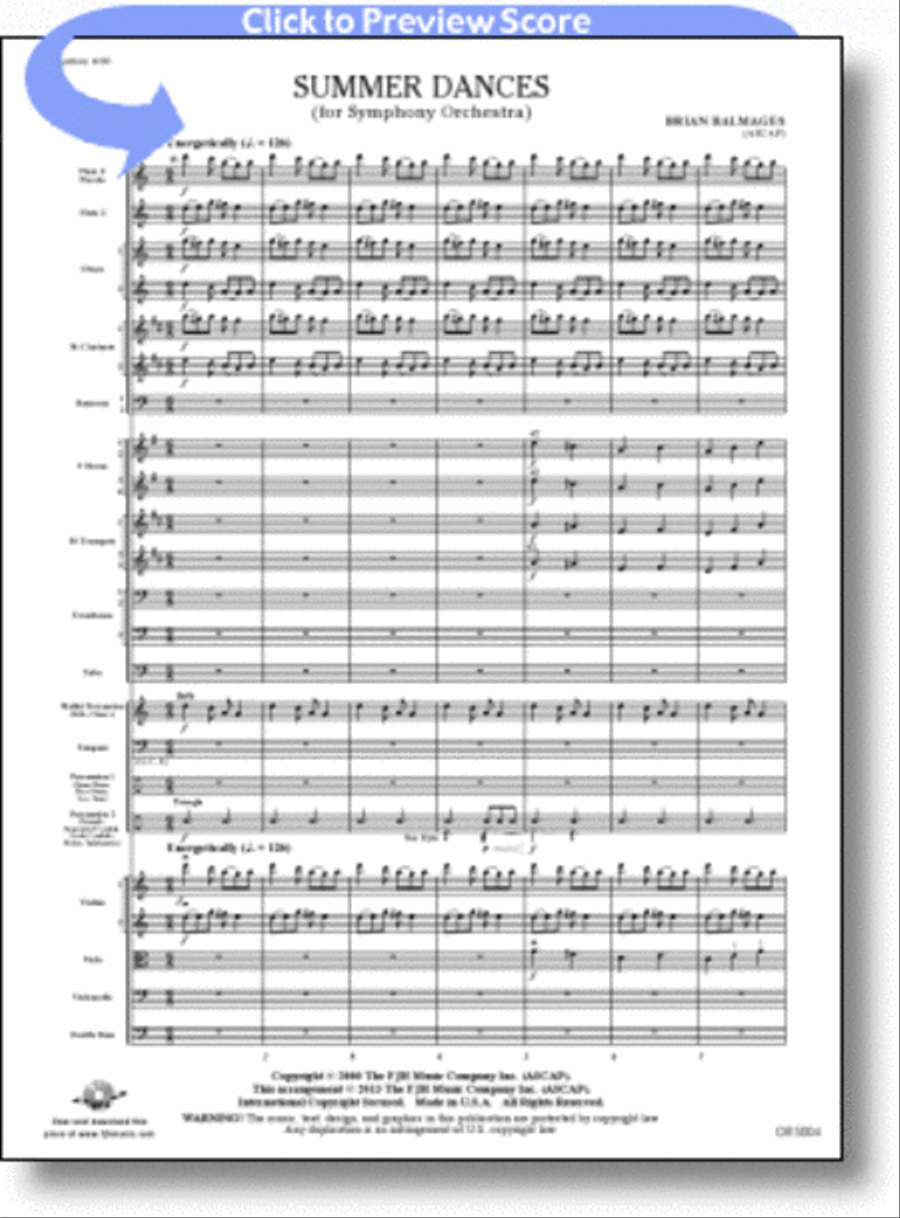 Summer Dances Summer Dances Full Orchestra scores gallery preview page 1