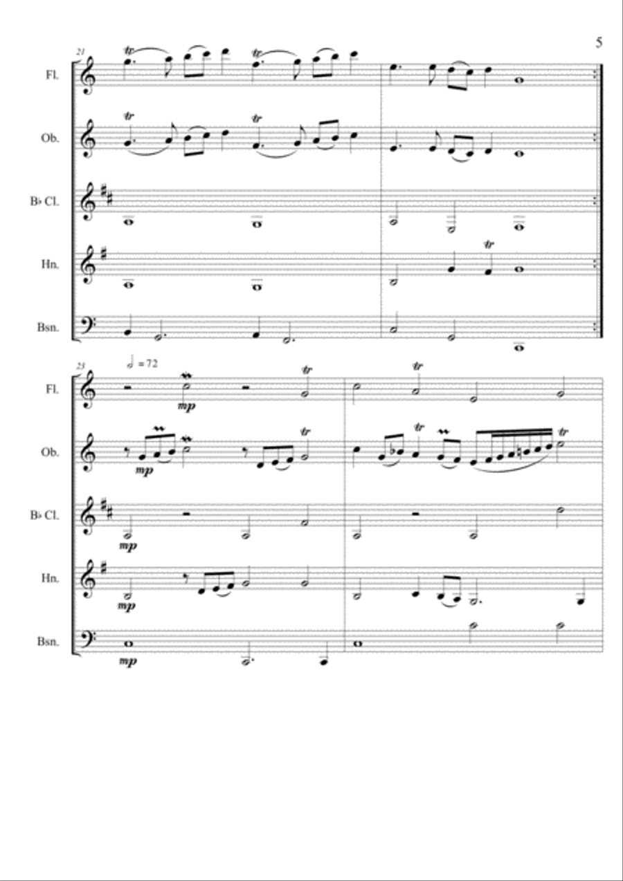 Farnaby Suite Farnaby Suite Woodwind Quintet scores gallery preview page 5