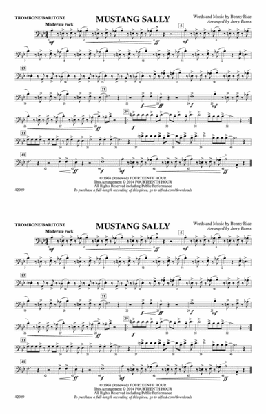 Mustang Sally: Trombone/Baritone