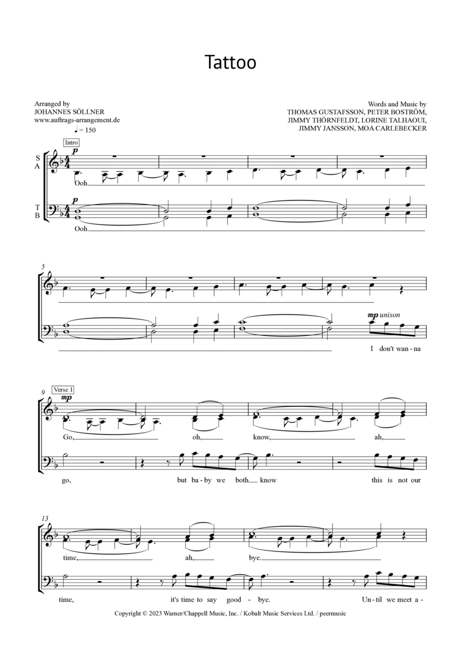 Tattoo 4-Part scores gallery preview page 1