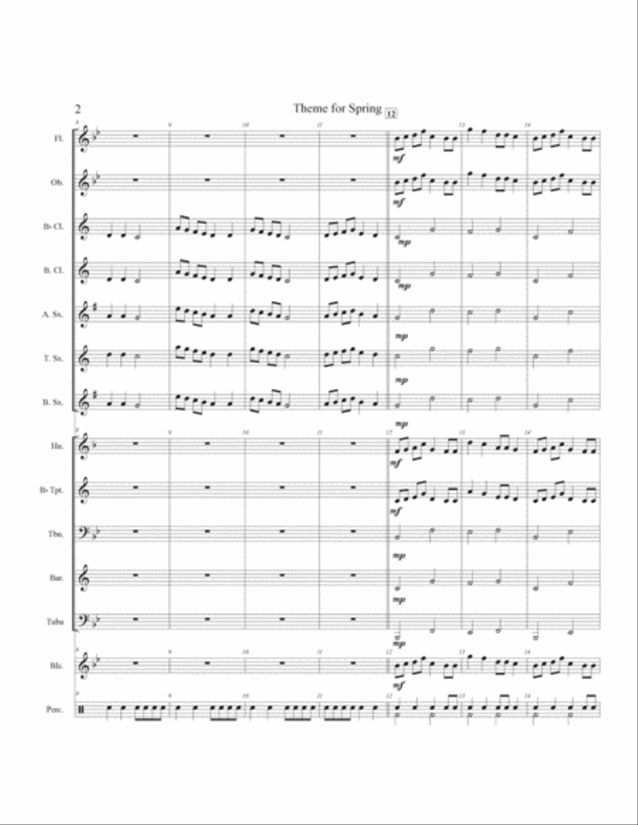 Theme For Spring Concert Band scores gallery preview page 2