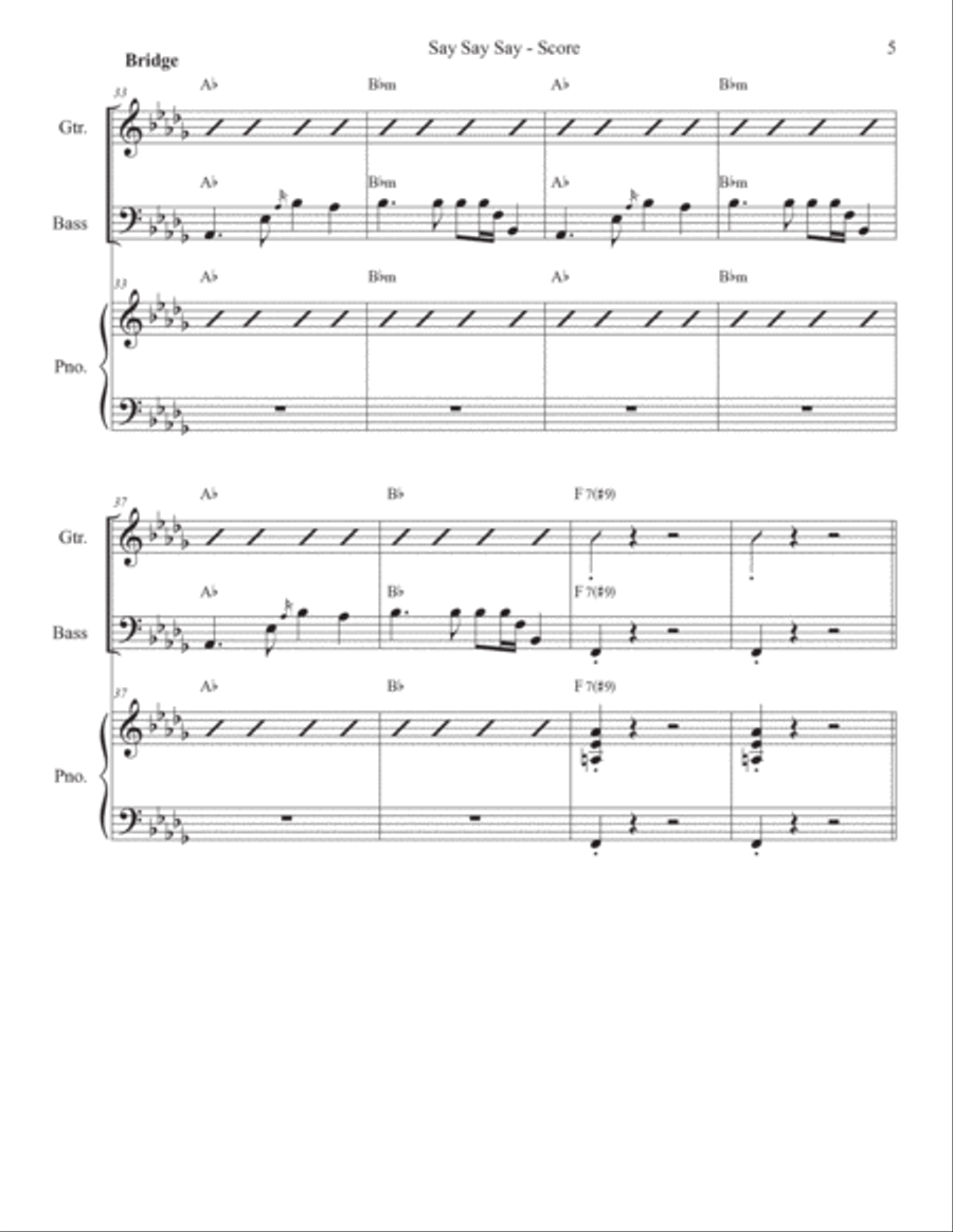Say Say Say Jazz Ensemble scores gallery preview page 5