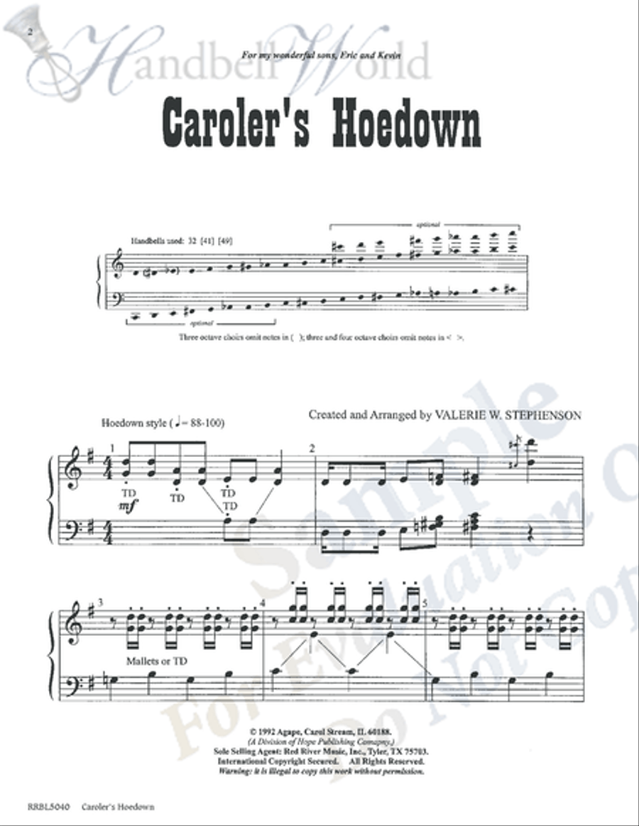 Caroler's Hoedown 5-Octaves scores gallery preview page 2