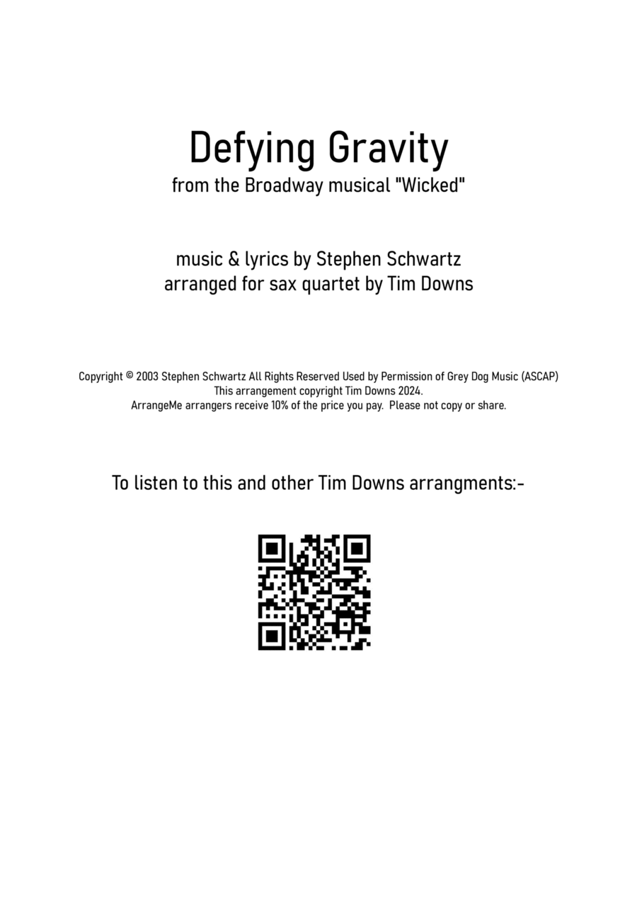 Defying Gravity Woodwind Ensemble scores gallery preview page 1