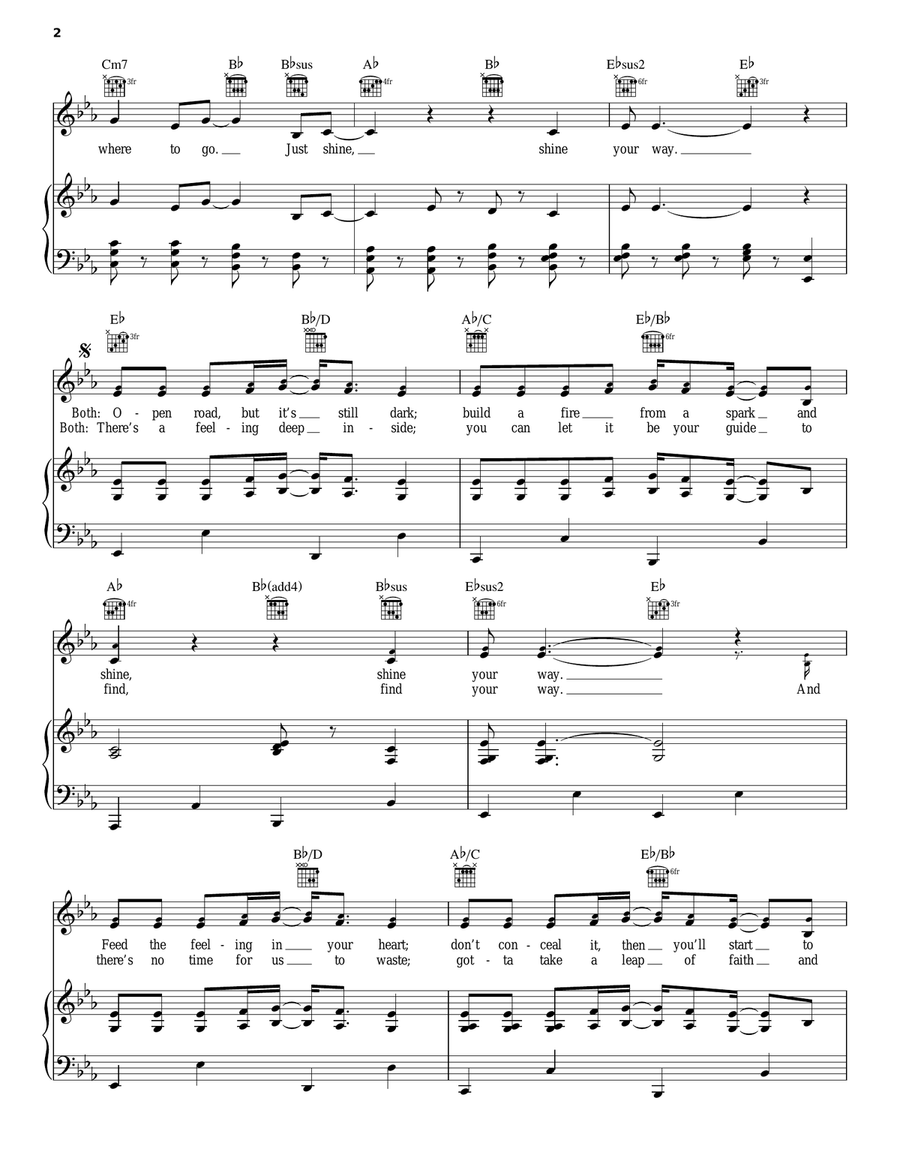 Shine Your Way Shine Your Way Piano Solo scores gallery preview page 2