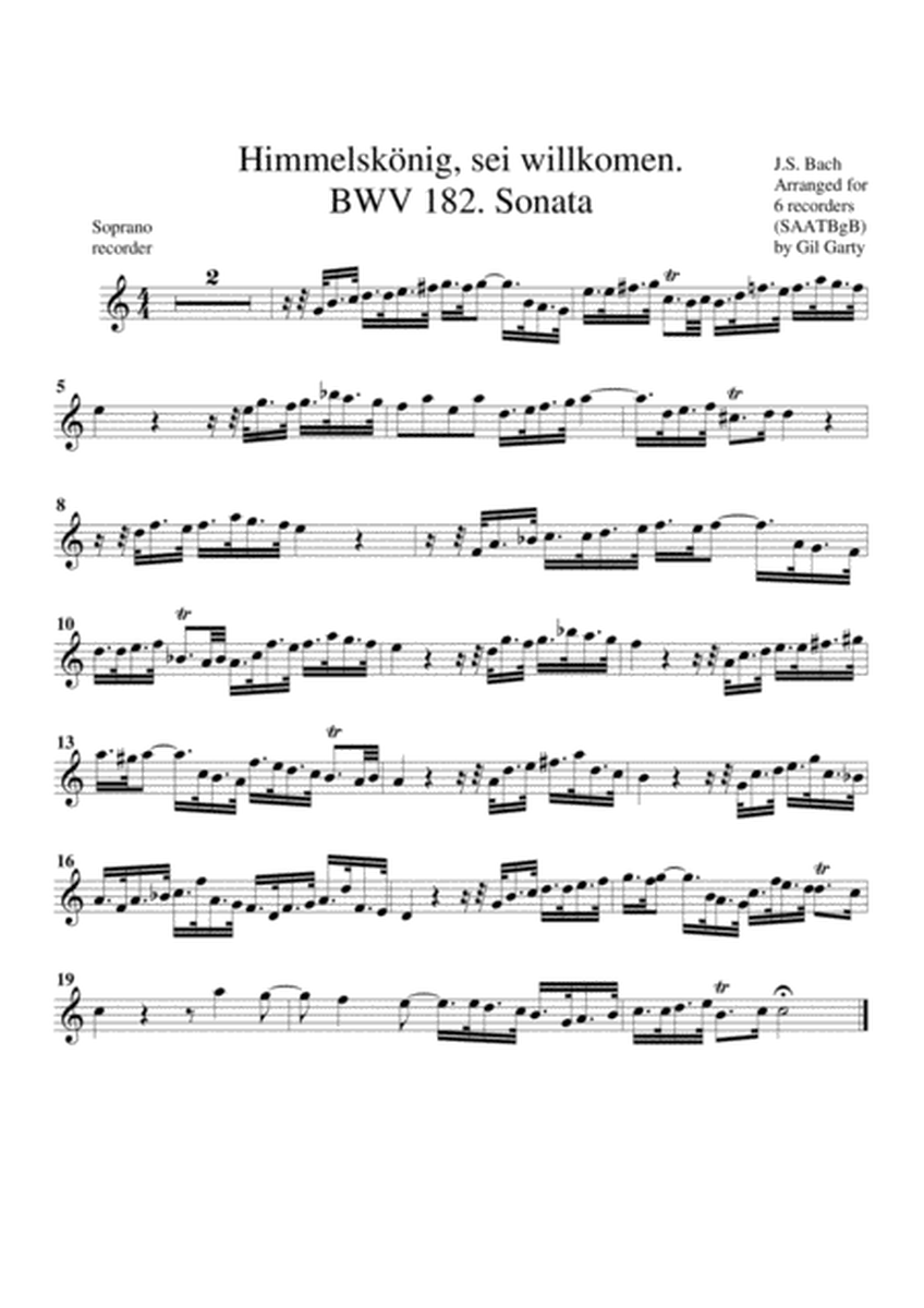 Sonata from Cantata BWV 182 (arrangement for 6 recorders)
