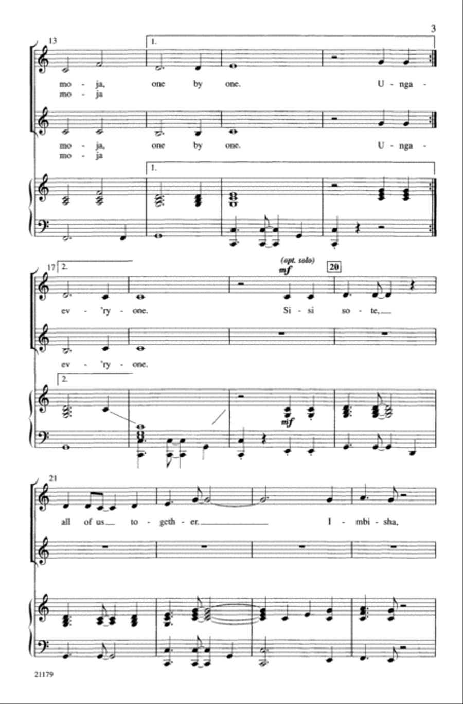 Changamano (Join Together-Swahili) Choir scores gallery preview page 2