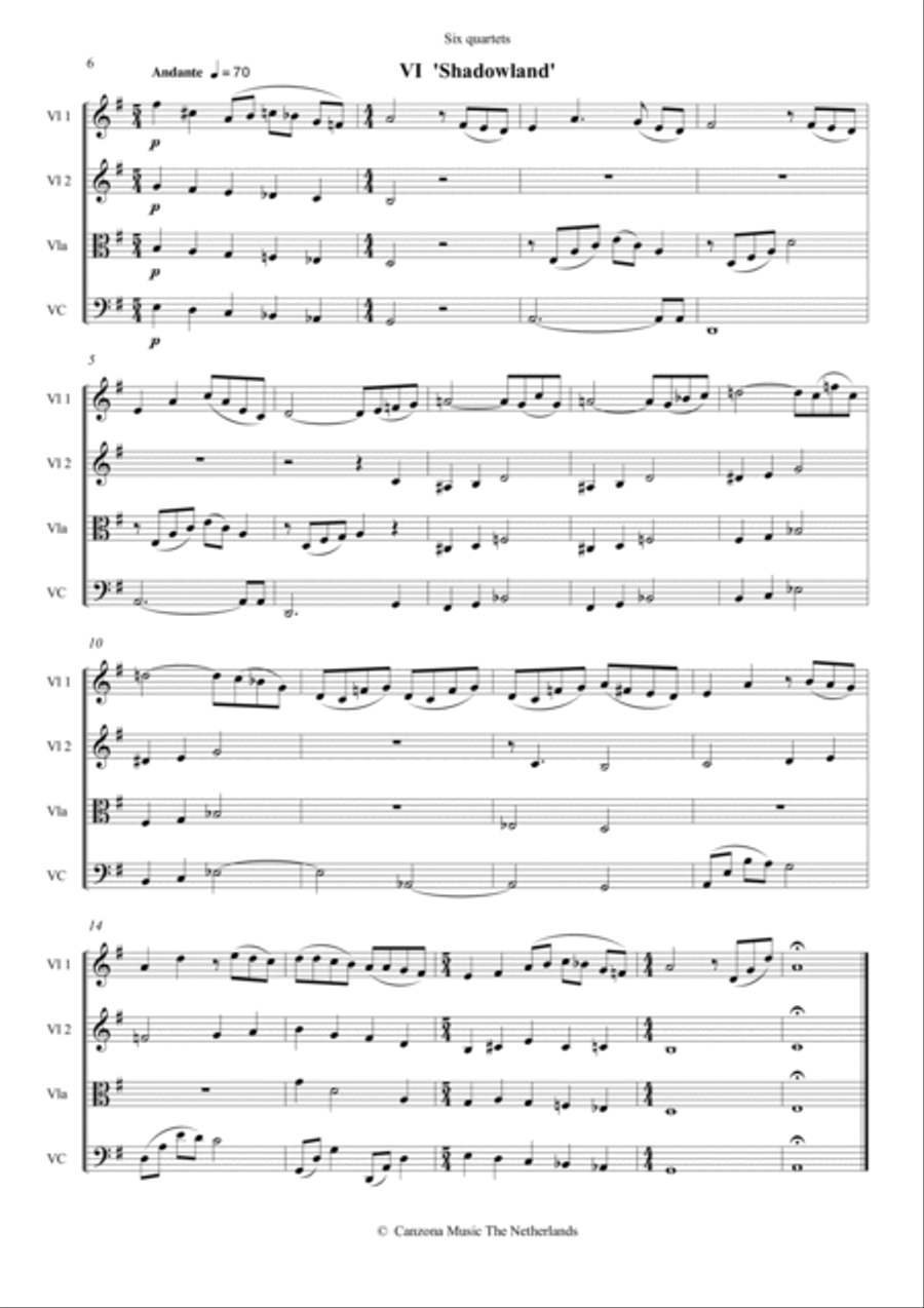 Six small String Quartets String Quartet scores gallery preview page 6
