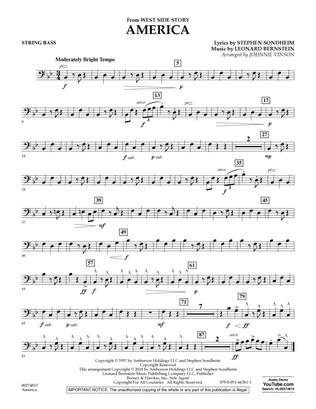 Book cover for America (from West Side Story) (arr. Vinson) - Bass