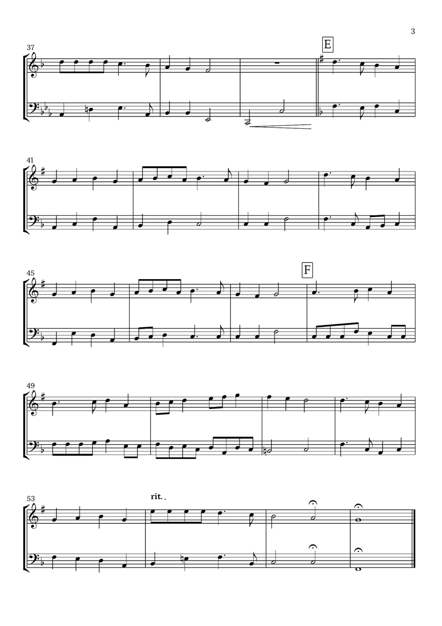 Deck The Halls (Clarinet and Bassoon) | Christmas Carol Woodwind Duet scores gallery preview page 3