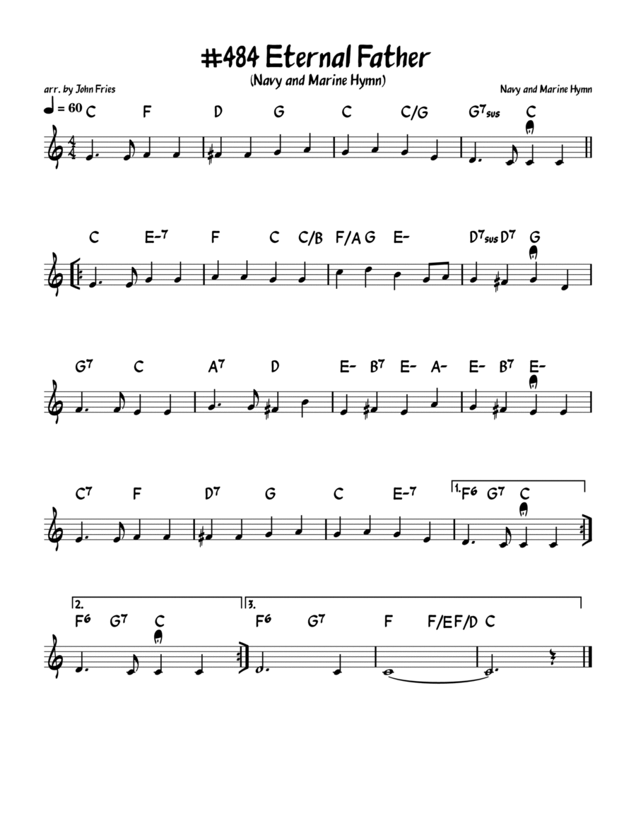 Eternal Father (Navy Hymn) Piano scores gallery preview page 1