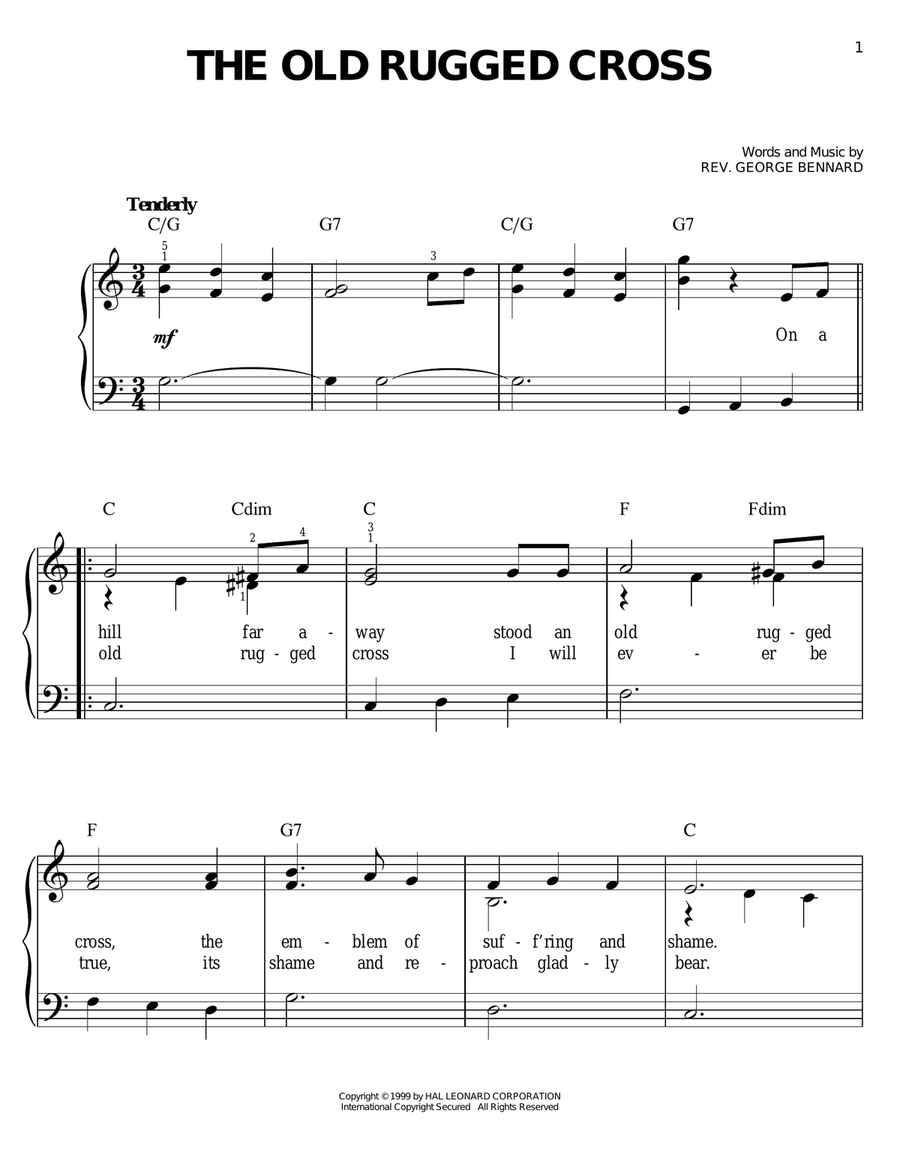 The Old Rugged Cross Voice scores gallery preview page 1