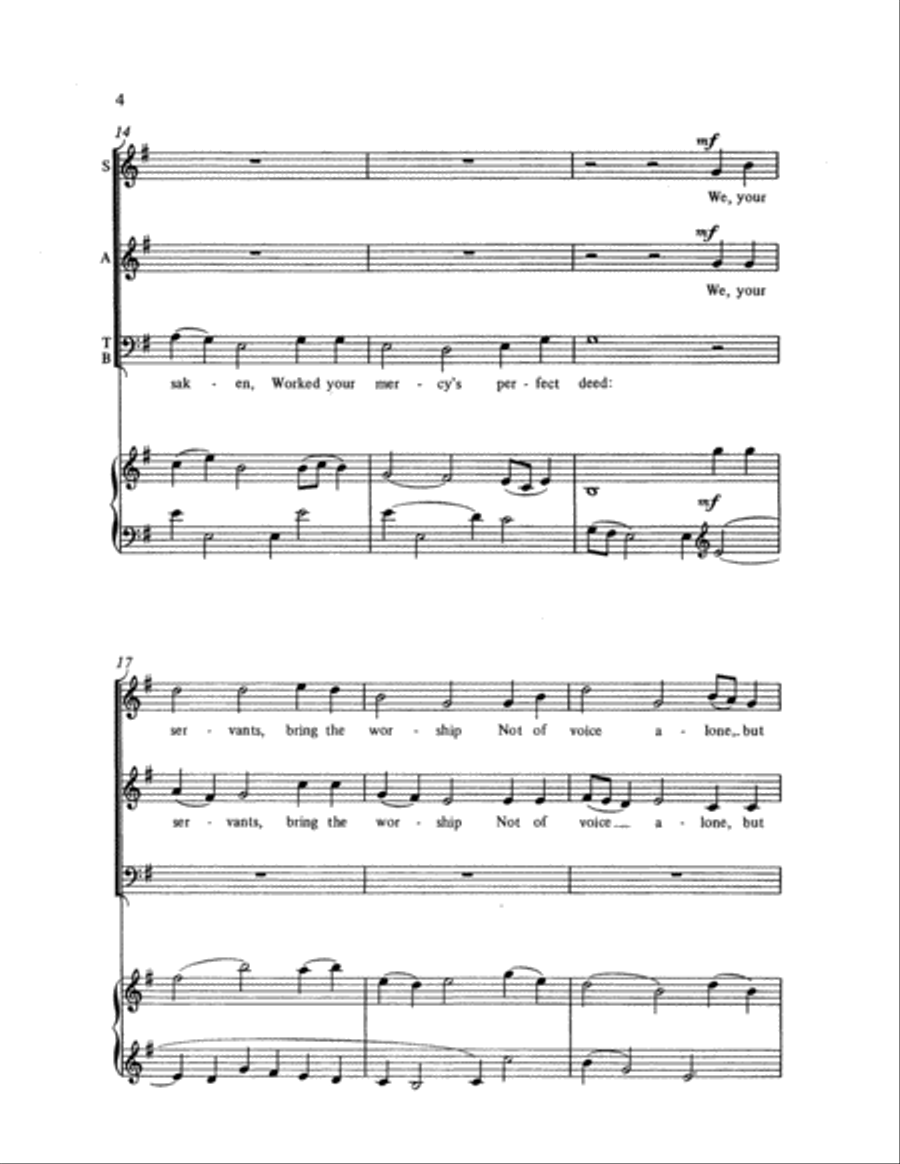 Lord, Whose Love in Humble Service 4-Part scores gallery preview page 3