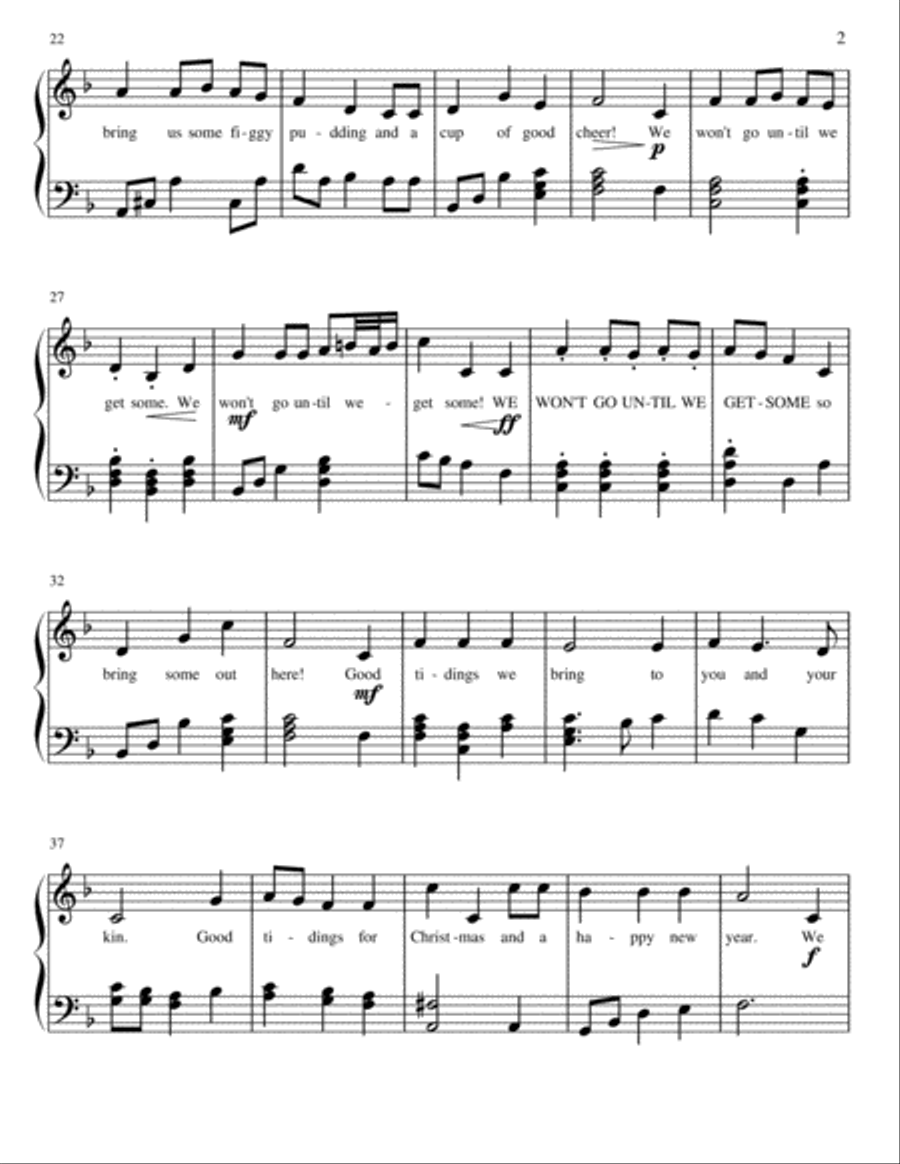 We Wish You A Merry Christmas Voice scores gallery preview page 2